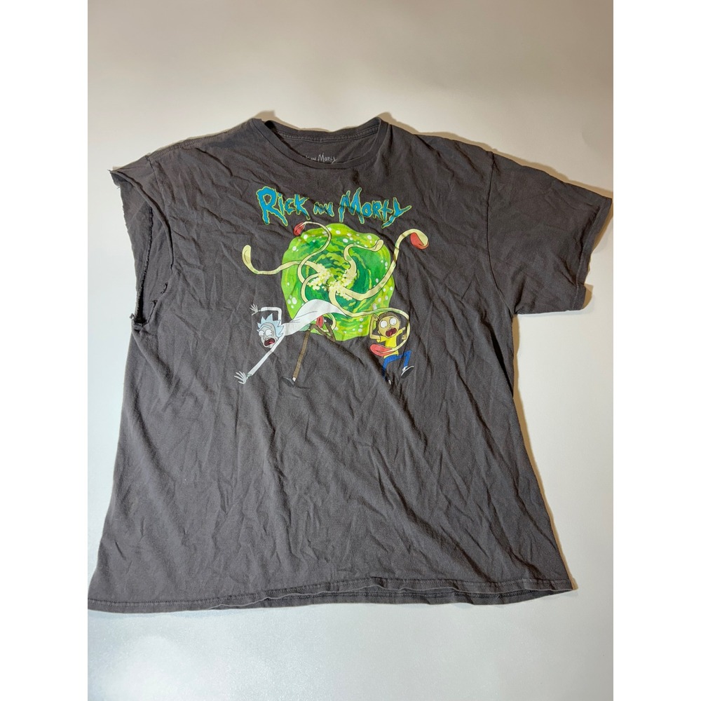 Ripple Junction Rick and Morty Muscle Tee Mens 2X Gray Fair Cut Sleeves Portal